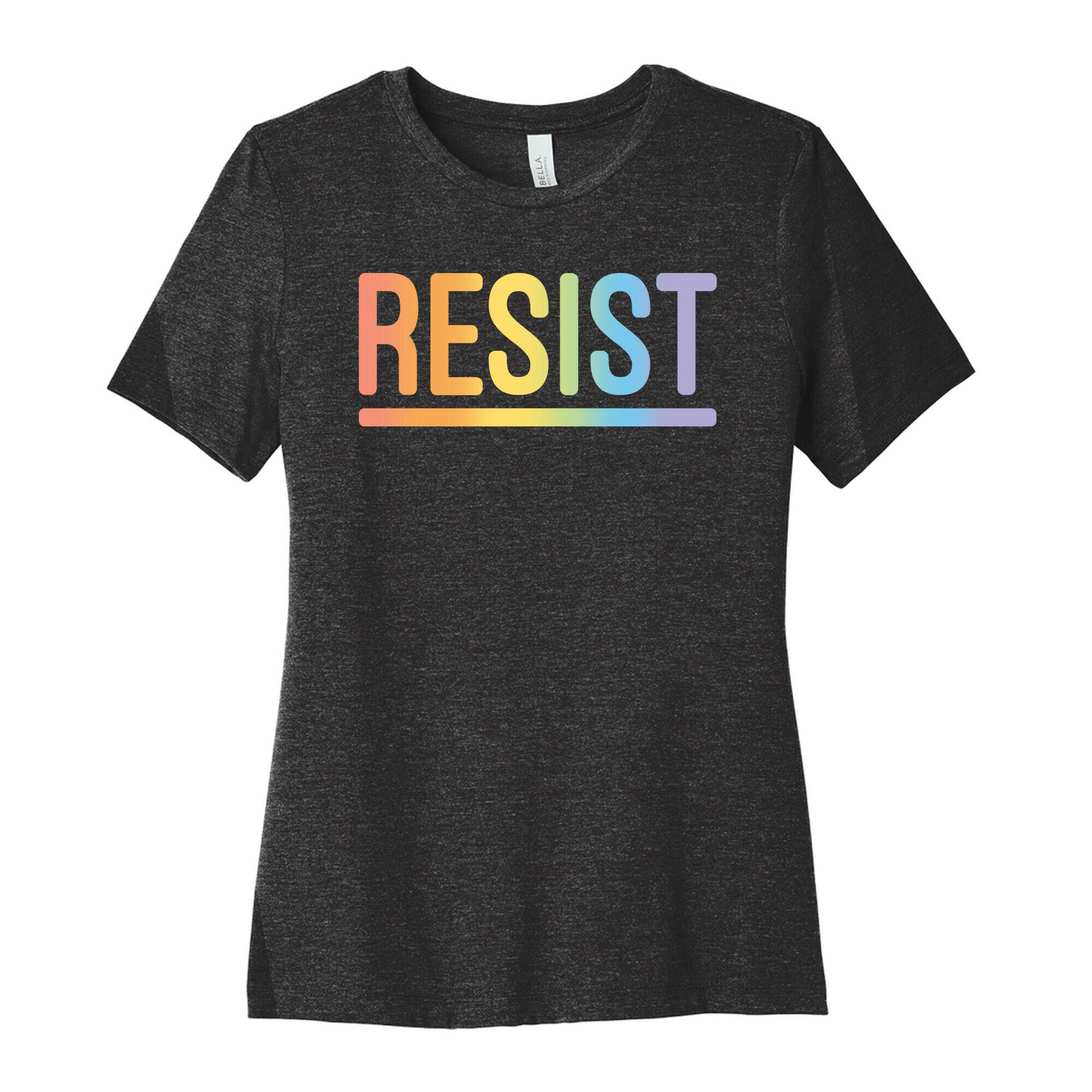 Rainbow Resist White Print Women's Cotton Tee