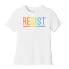 Rainbow Resist White Print Women's Cotton Tee