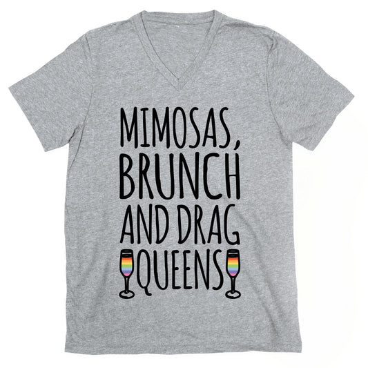 Mimosas Brunch and Drag Queens  V-Neck
