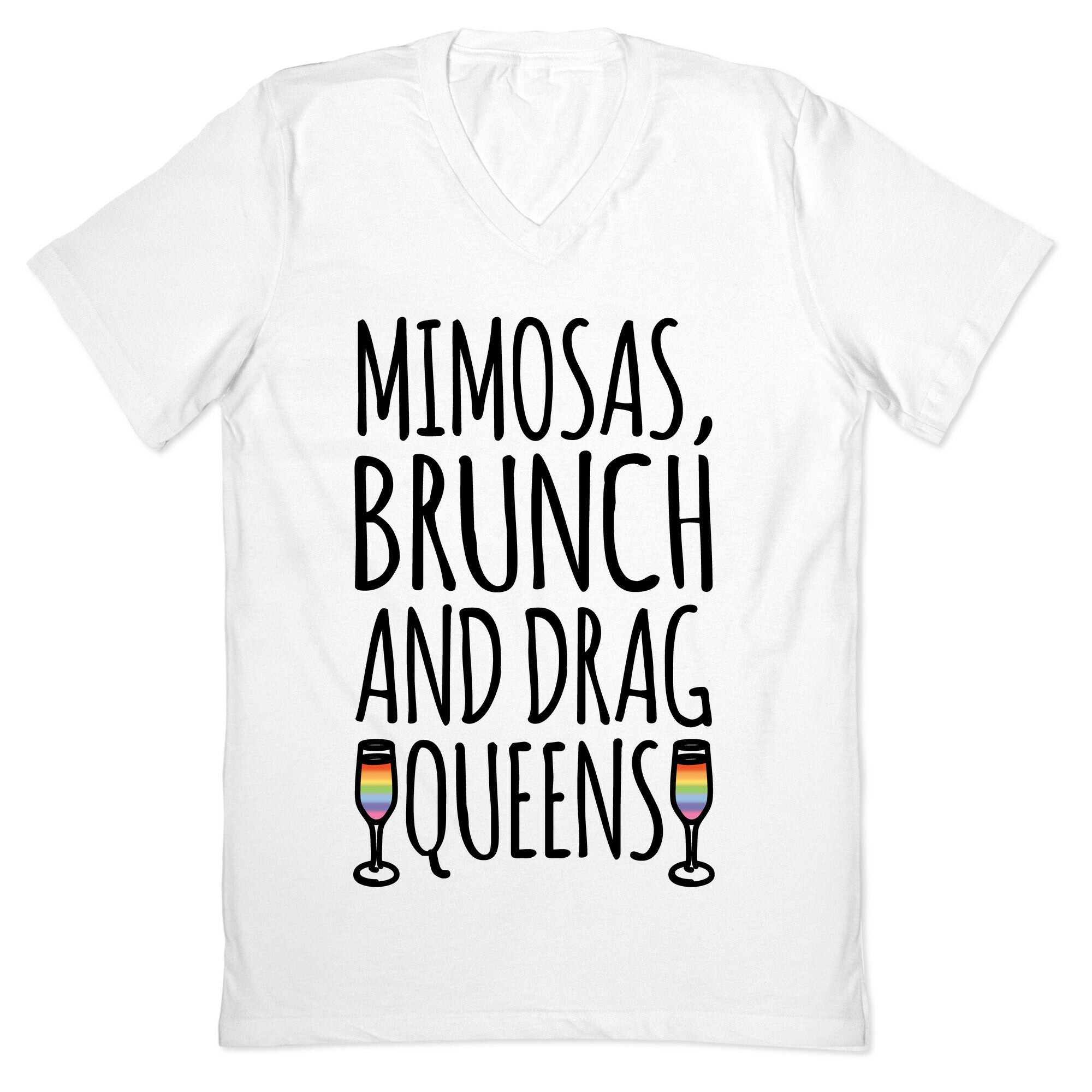 Mimosas Brunch and Drag Queens  V-Neck