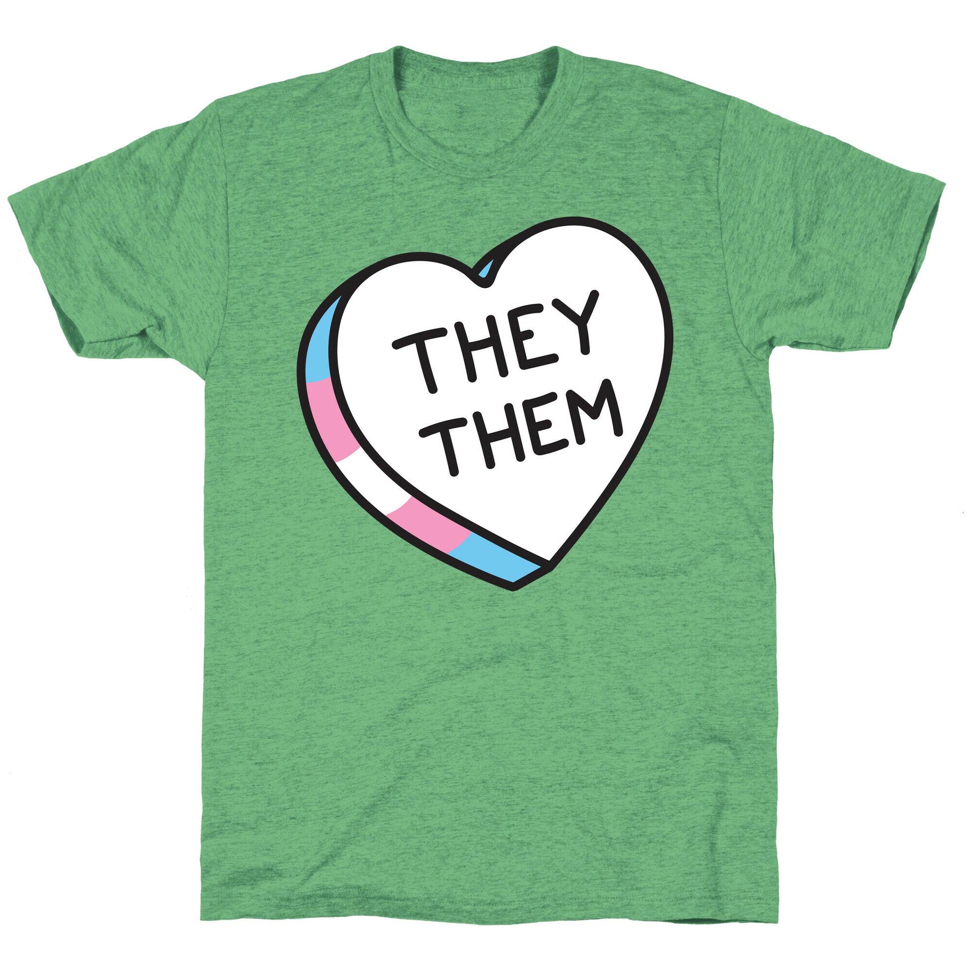 They Them Candy Heart Unisex Triblend Tee