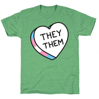 They Them Candy Heart Unisex Triblend Tee
