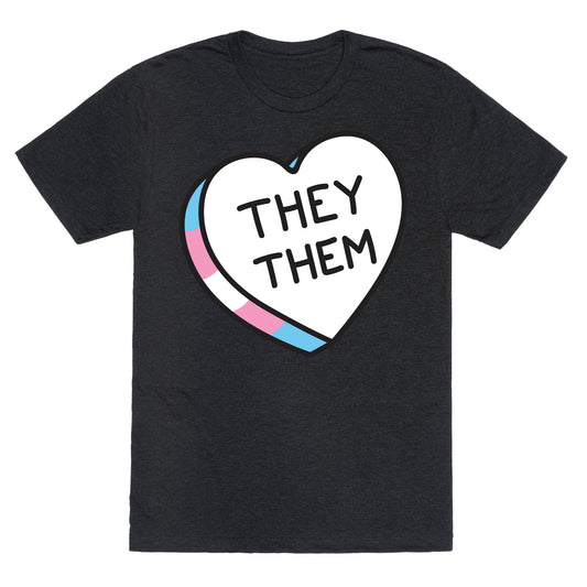 They Them Candy Heart Unisex Triblend Tee