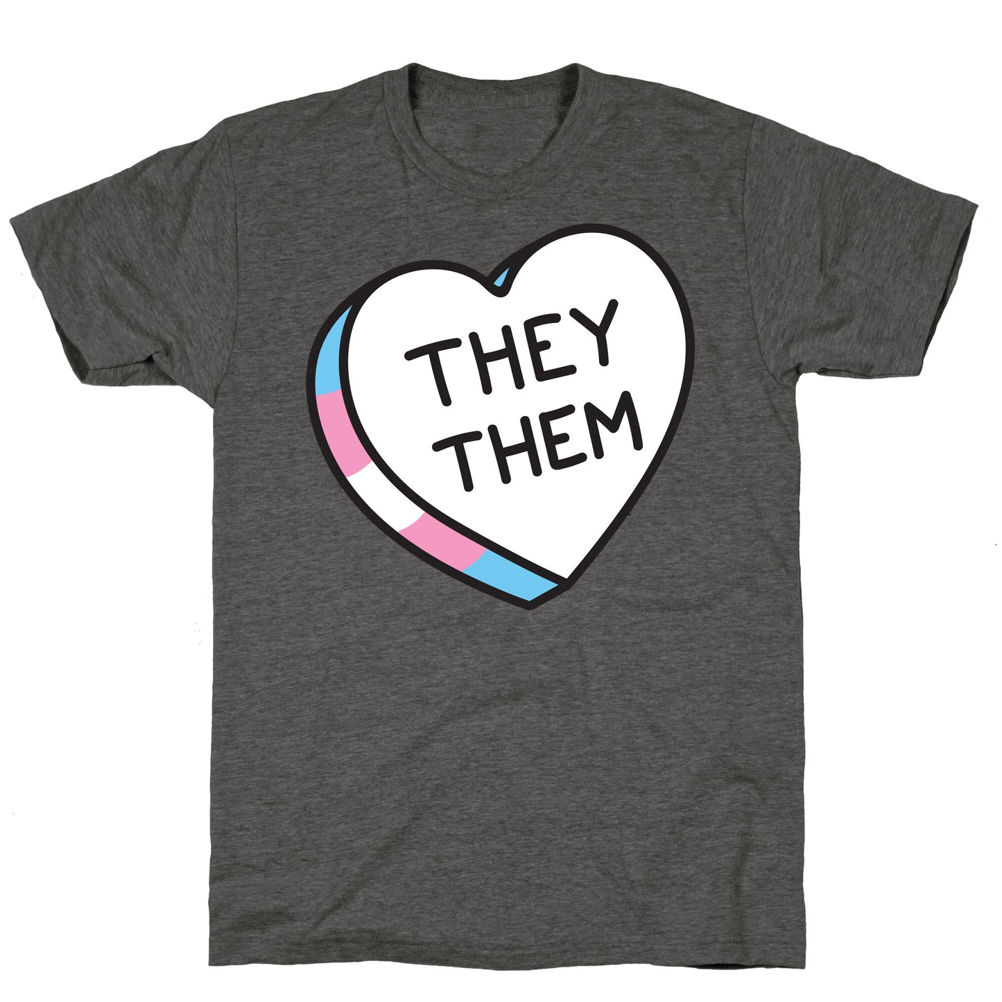 They Them Candy Heart Unisex Triblend Tee