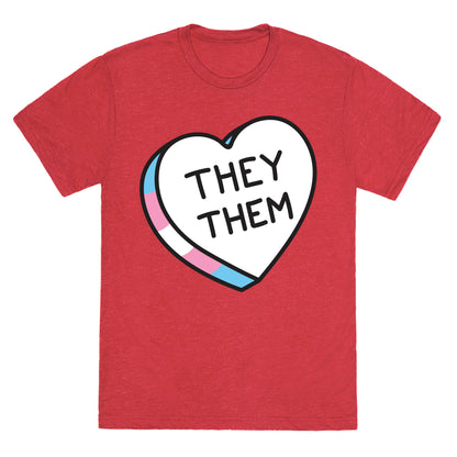 They Them Candy Heart Unisex Triblend Tee