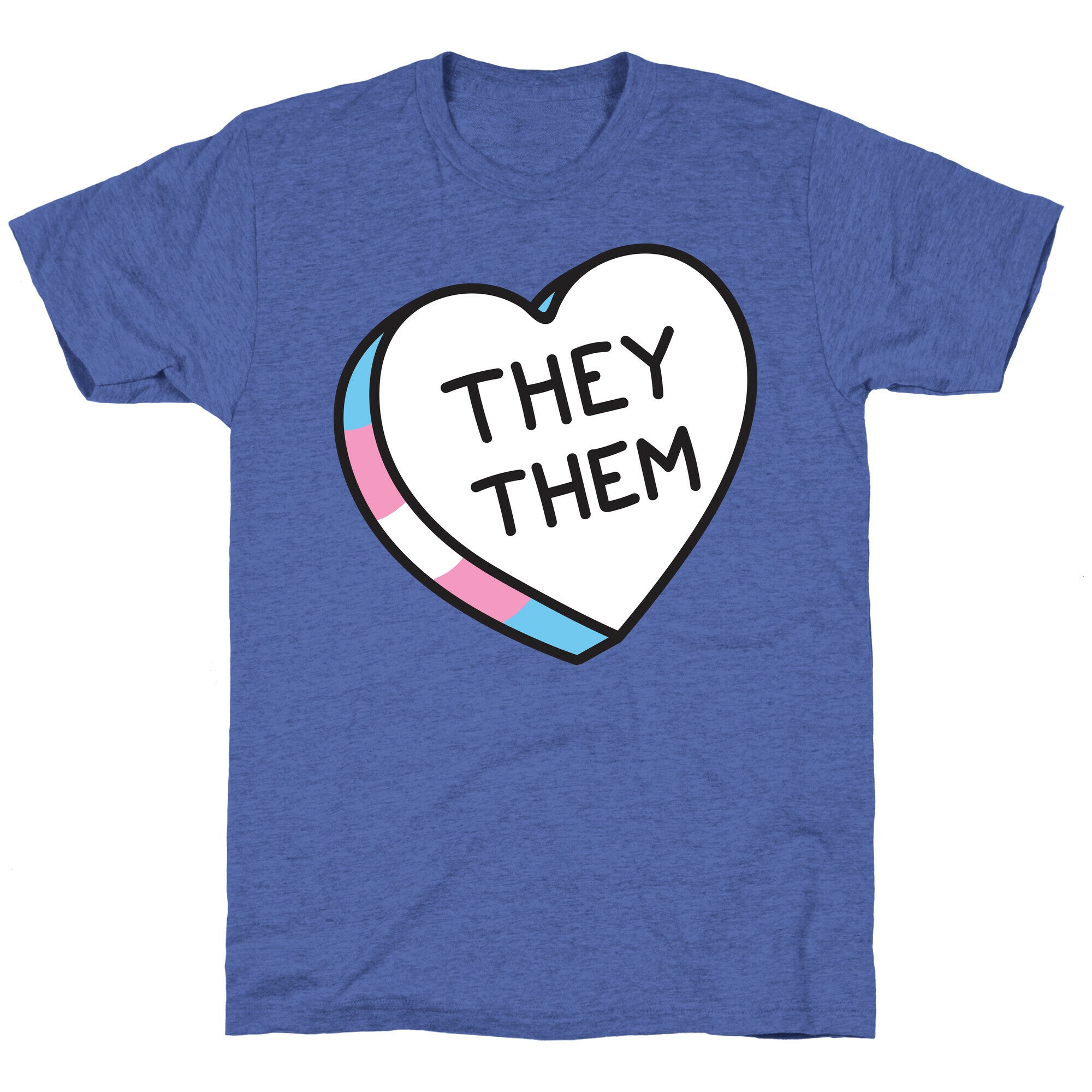 They Them Candy Heart Unisex Triblend Tee