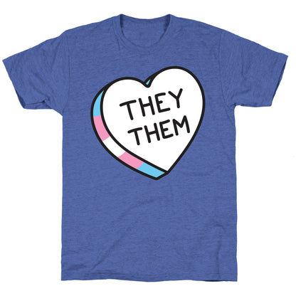 They Them Candy Heart Unisex Triblend Tee