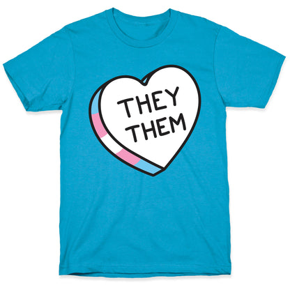 They Them Candy Heart Unisex Triblend Tee