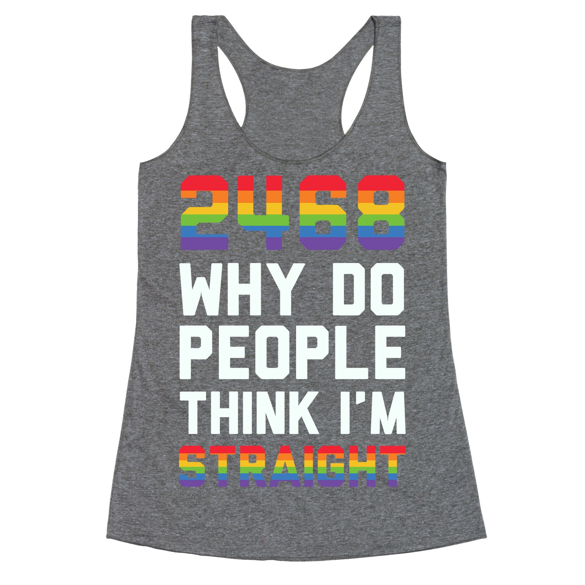 2468 Why Do People Think I'm Straight Racerback Tank