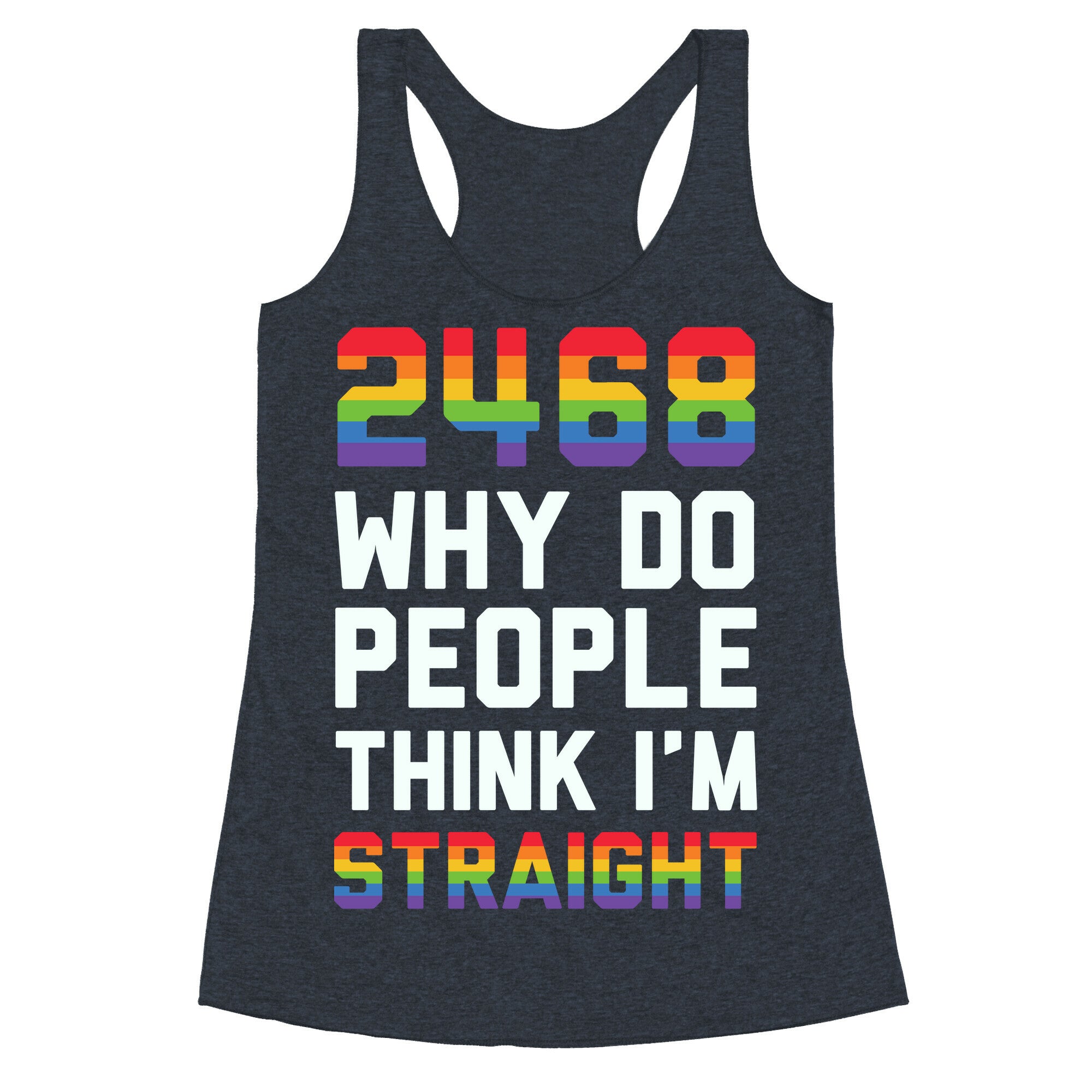 2468 Why Do People Think I'm Straight Racerback Tank