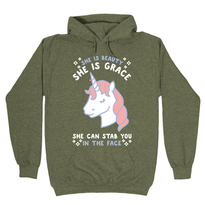 She Is Beauty She Is Grace She Can Stab You In The Face Hoodie