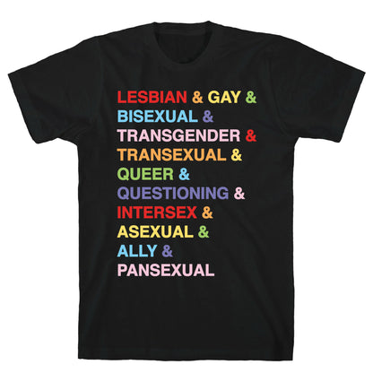 LGBTQIA And Then Some White Print T-Shirt