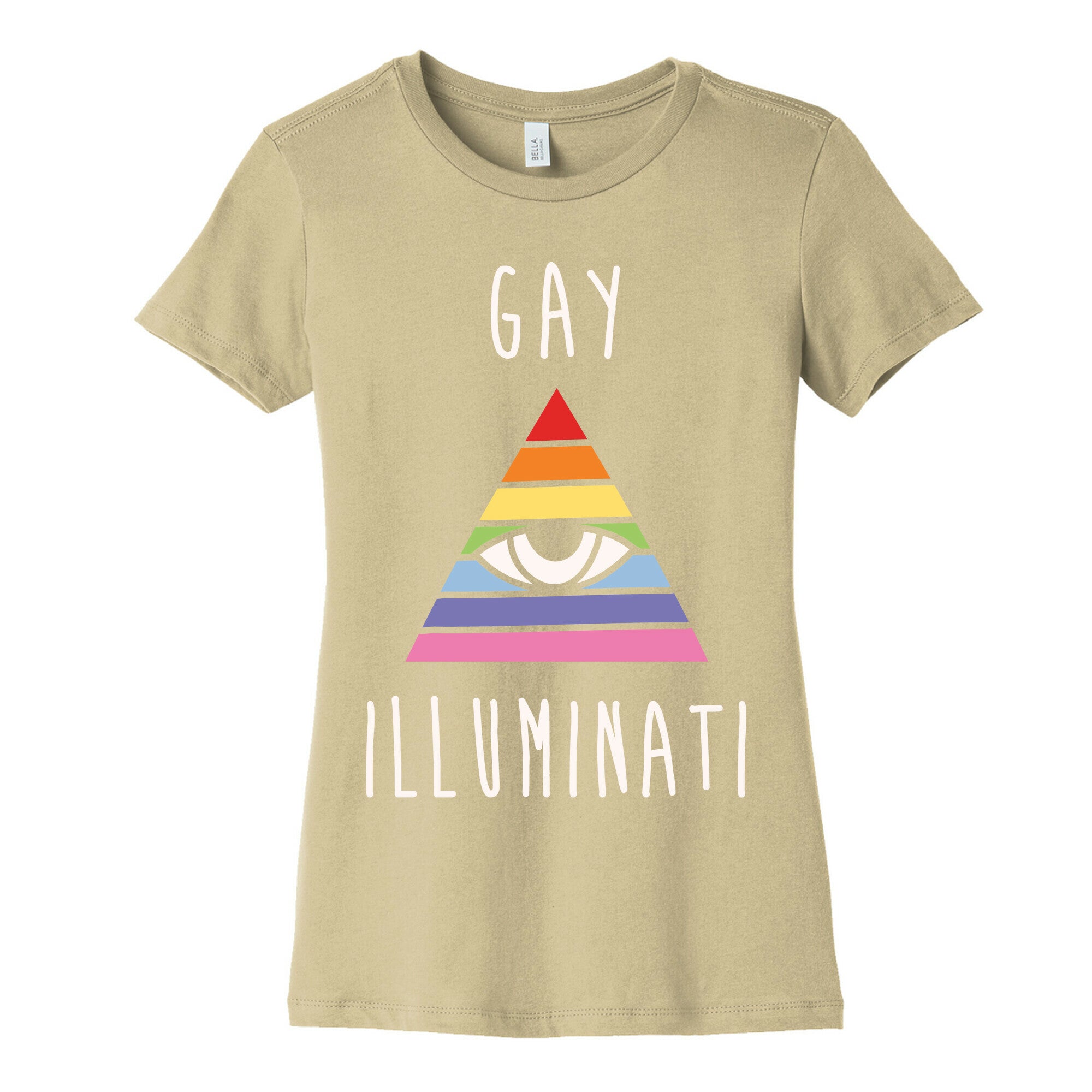 Gay Illuminati White Print Women's Cotton Tee