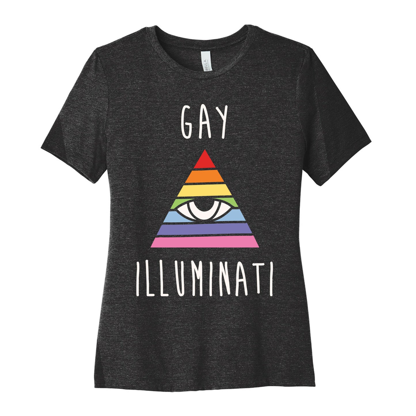 Gay Illuminati White Print Women's Cotton Tee