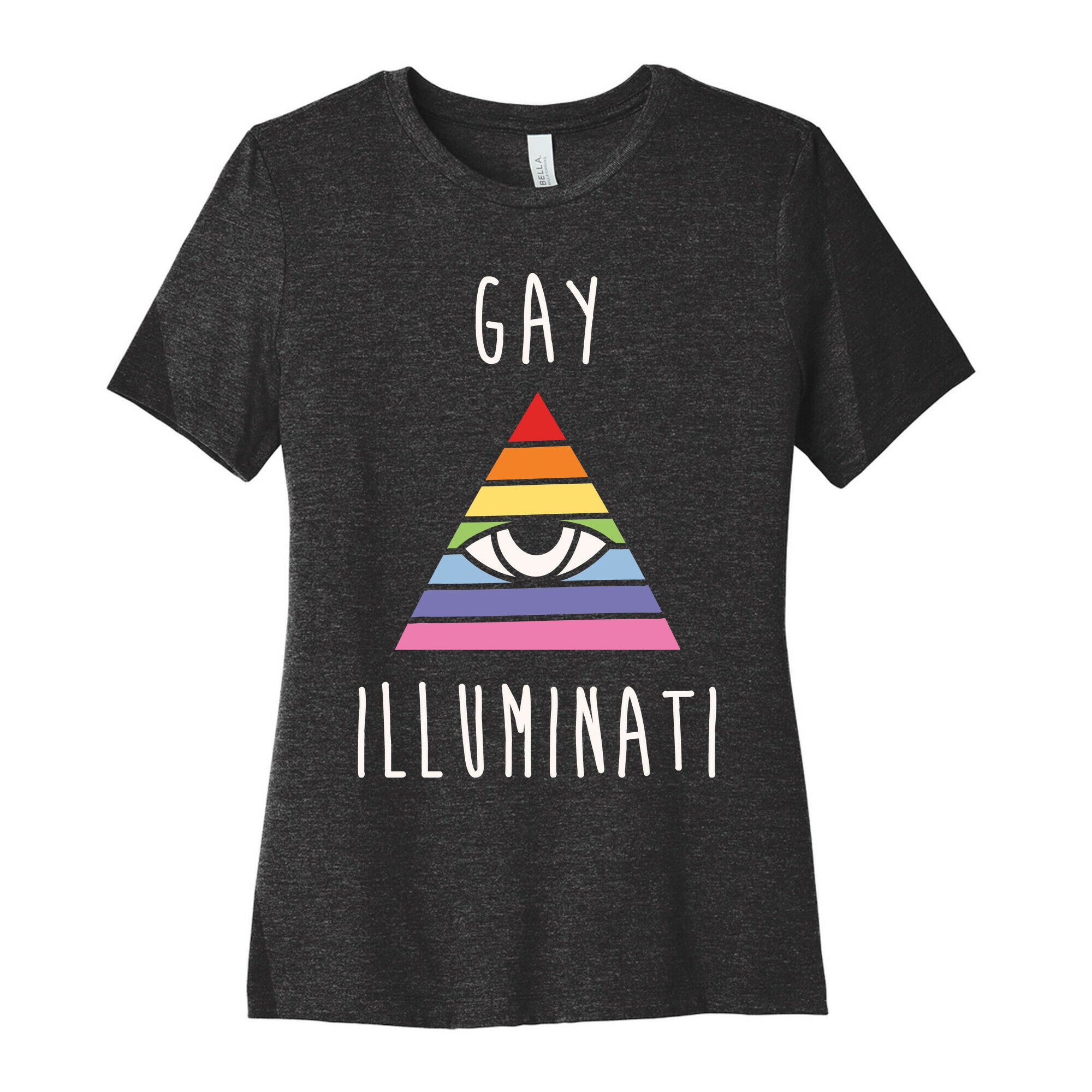 Gay Illuminati White Print Women's Cotton Tee
