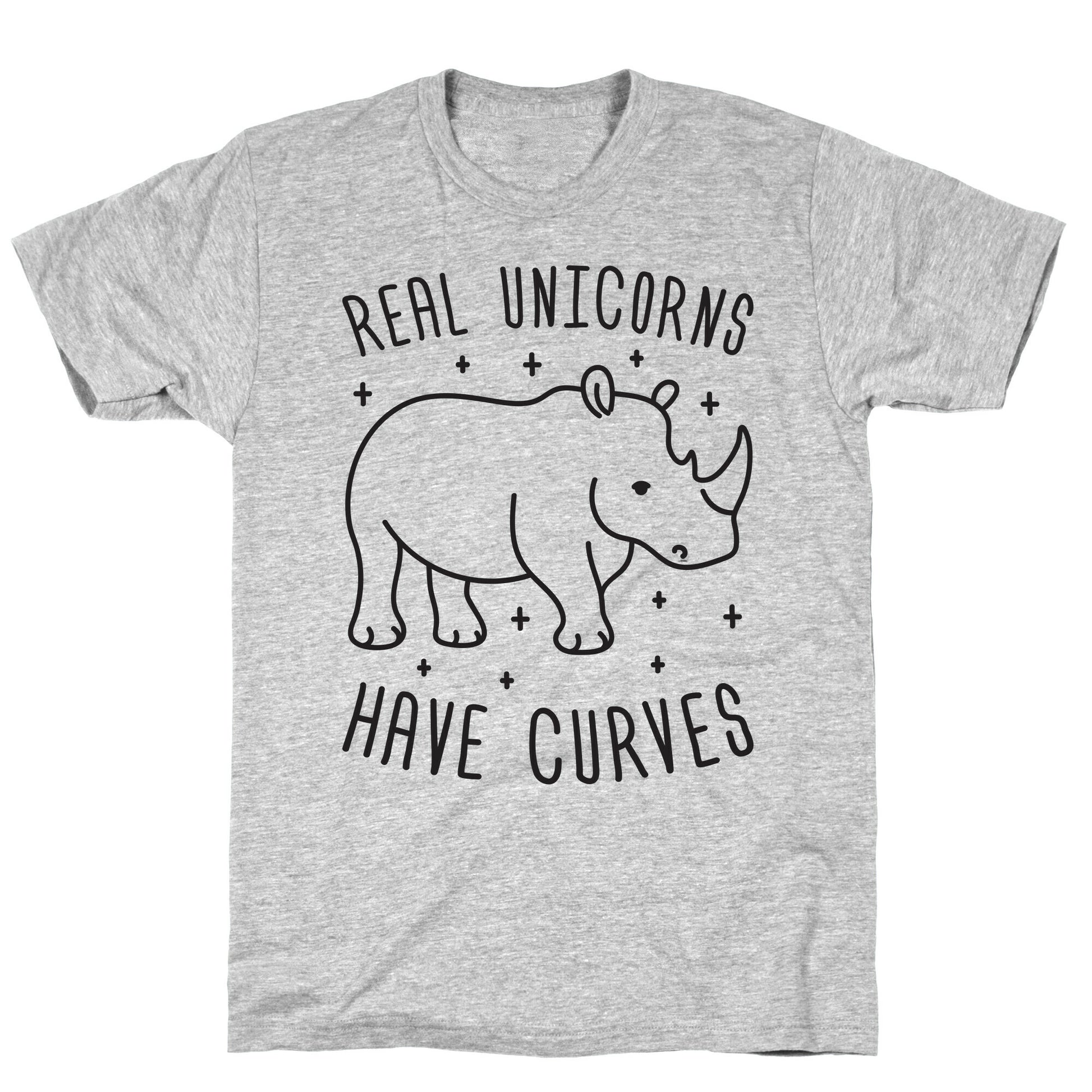 Real Unicorns Have Curves (Rhino) T-Shirt