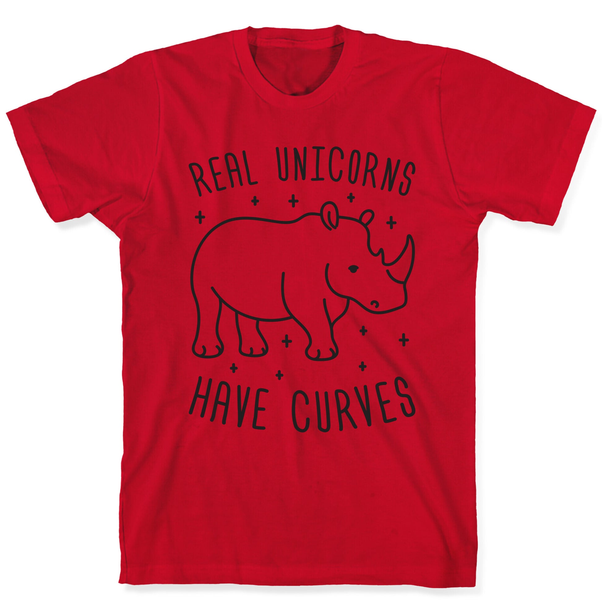 Real Unicorns Have Curves (Rhino) T-Shirt