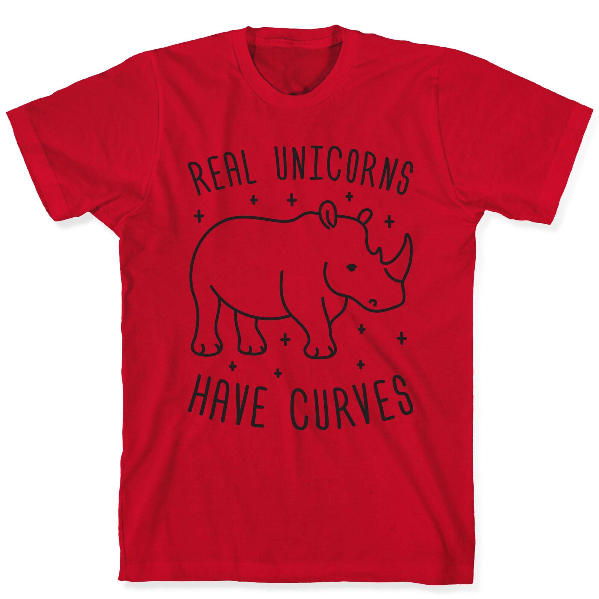 Real Unicorns Have Curves (Rhino) T-Shirt