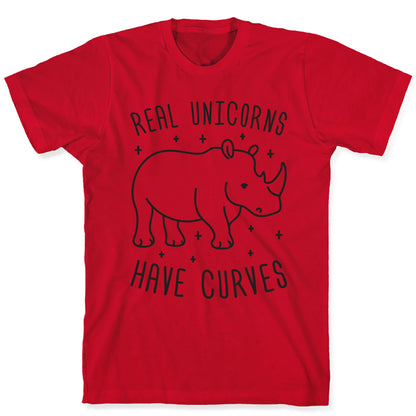 Real Unicorns Have Curves (Rhino) T-Shirt