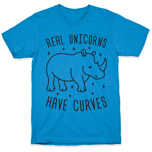 Real Unicorns Have Curves (Rhino) T-Shirt
