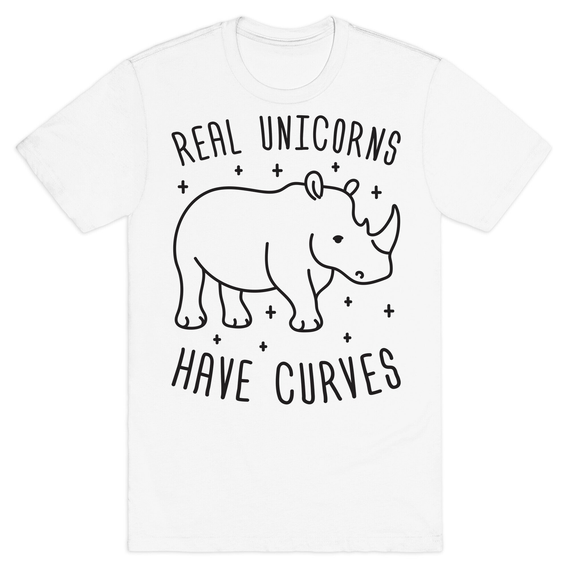 Real Unicorns Have Curves (Rhino) T-Shirt