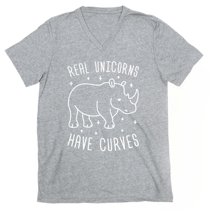 Real Unicorns Have Curves (Rhino) V-Neck