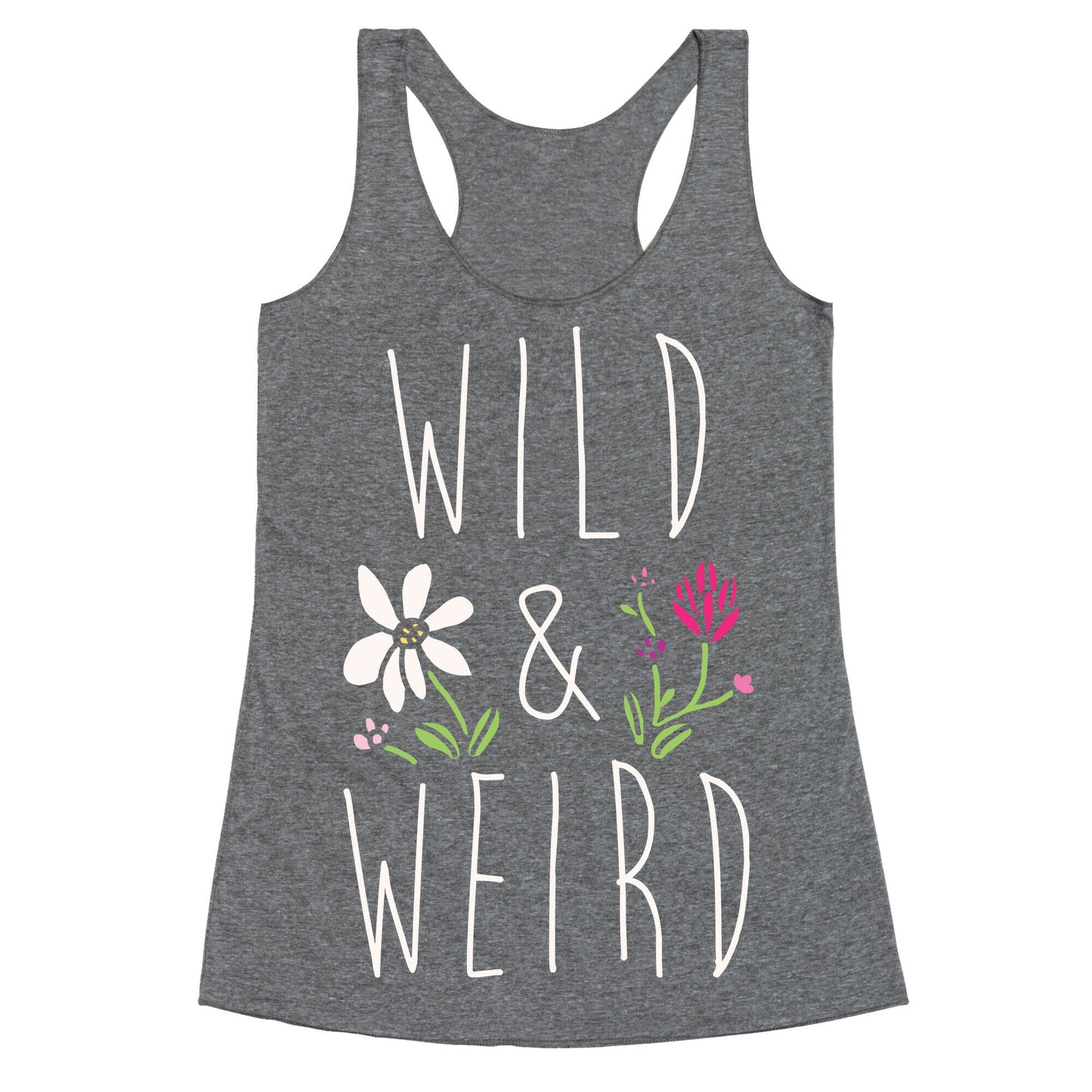 Wild & Weird White Print Racerback Tank