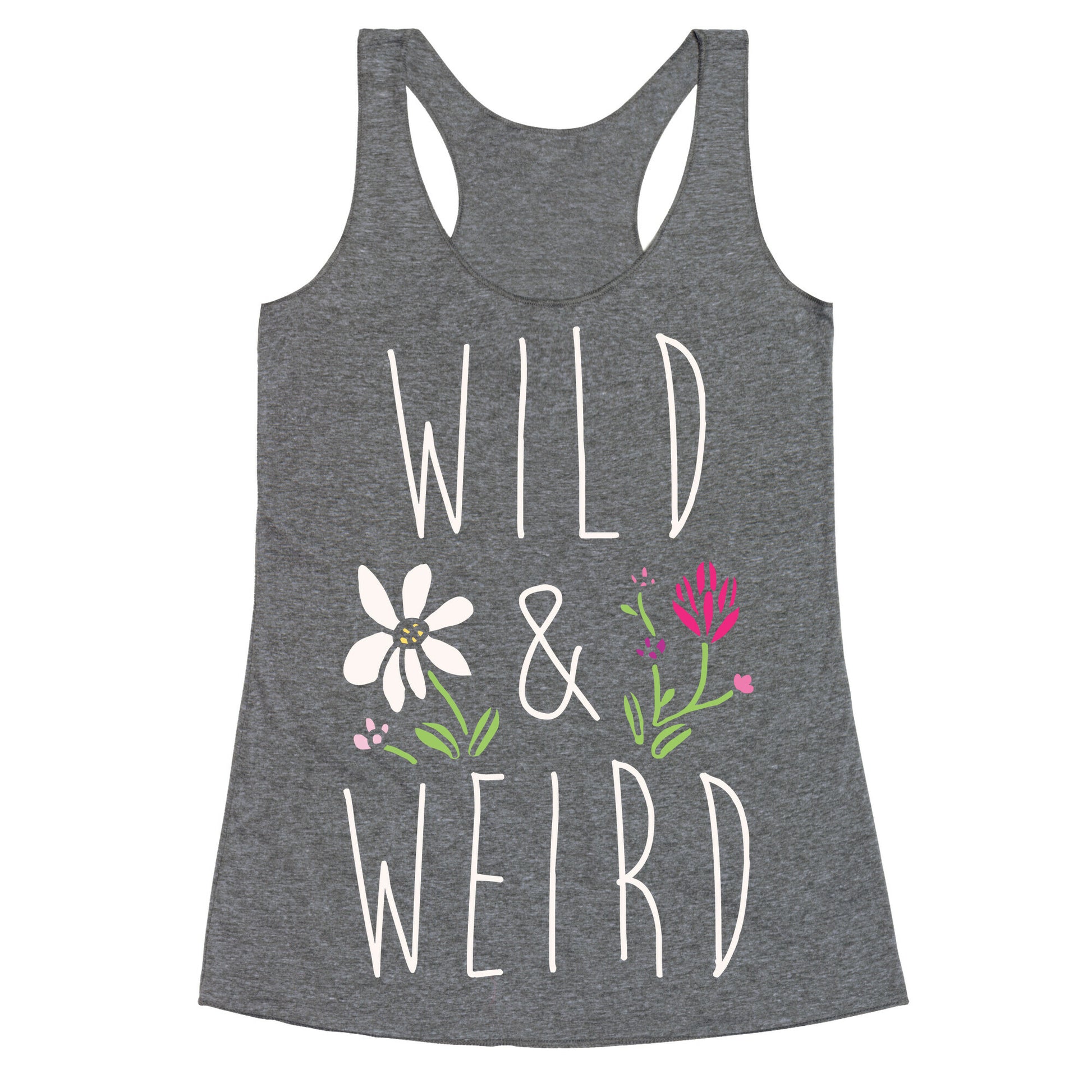 Wild & Weird White Print Racerback Tank