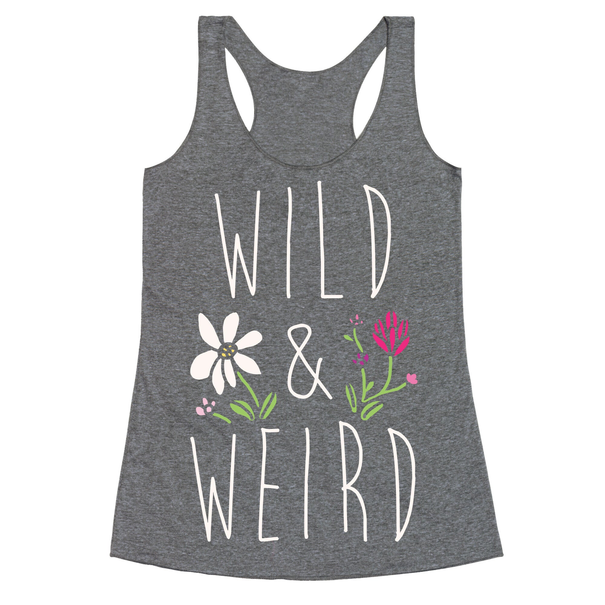 Wild & Weird White Print Racerback Tank
