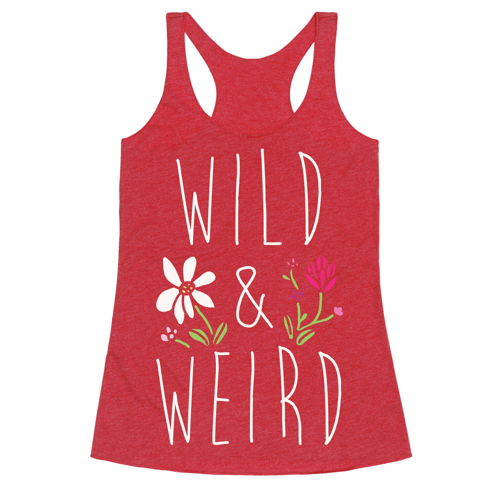 Wild & Weird White Print Racerback Tank