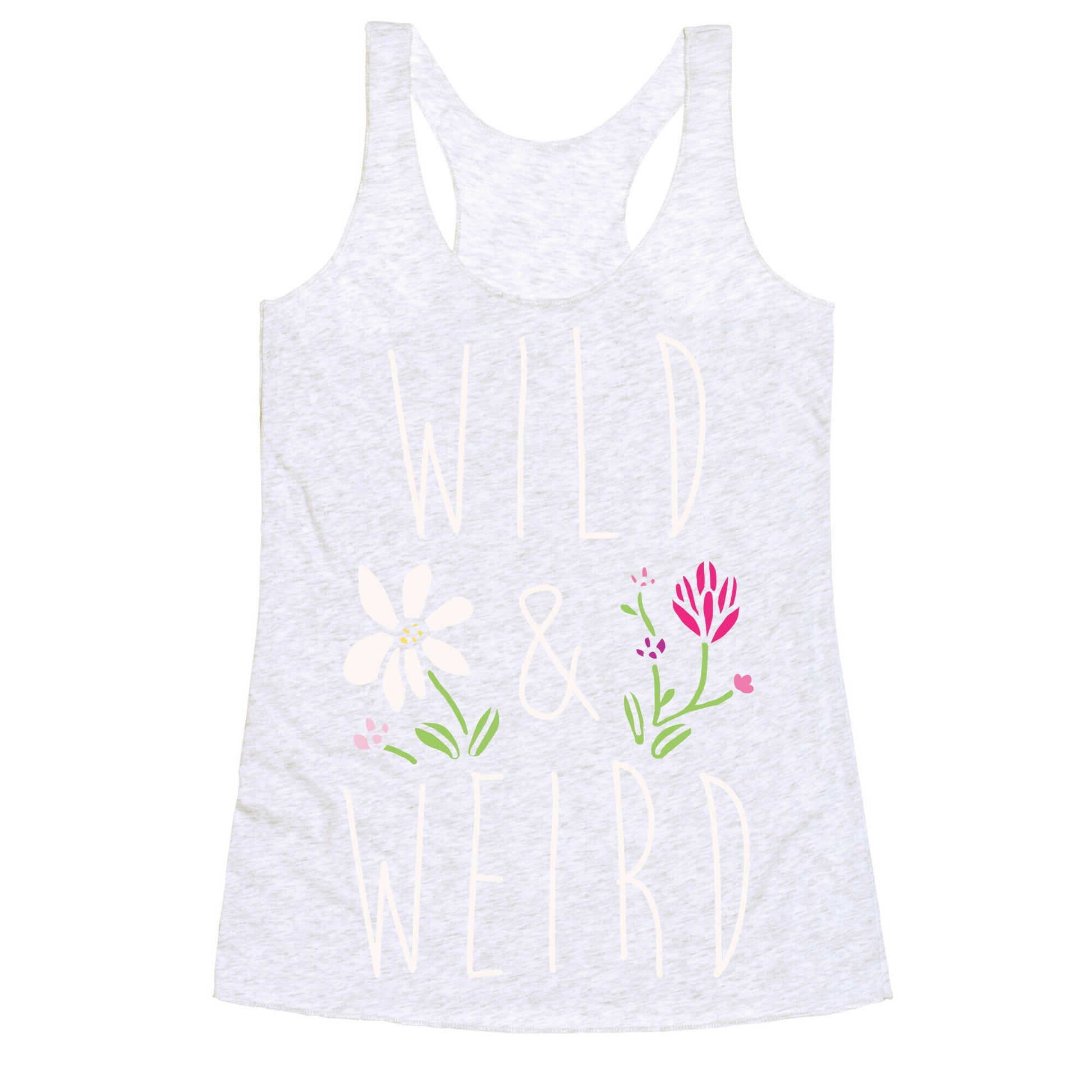 Wild & Weird White Print Racerback Tank