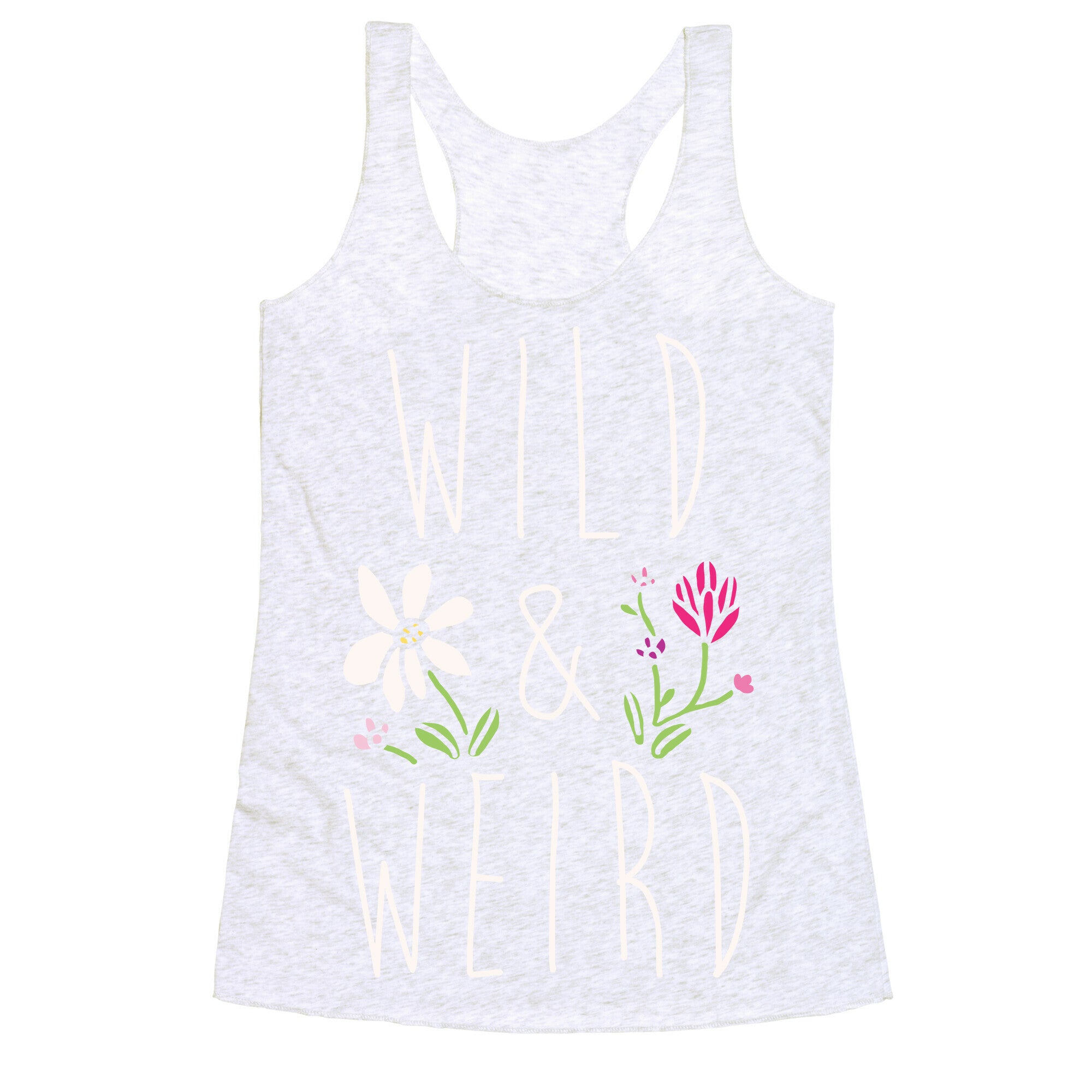 Wild & Weird White Print Racerback Tank