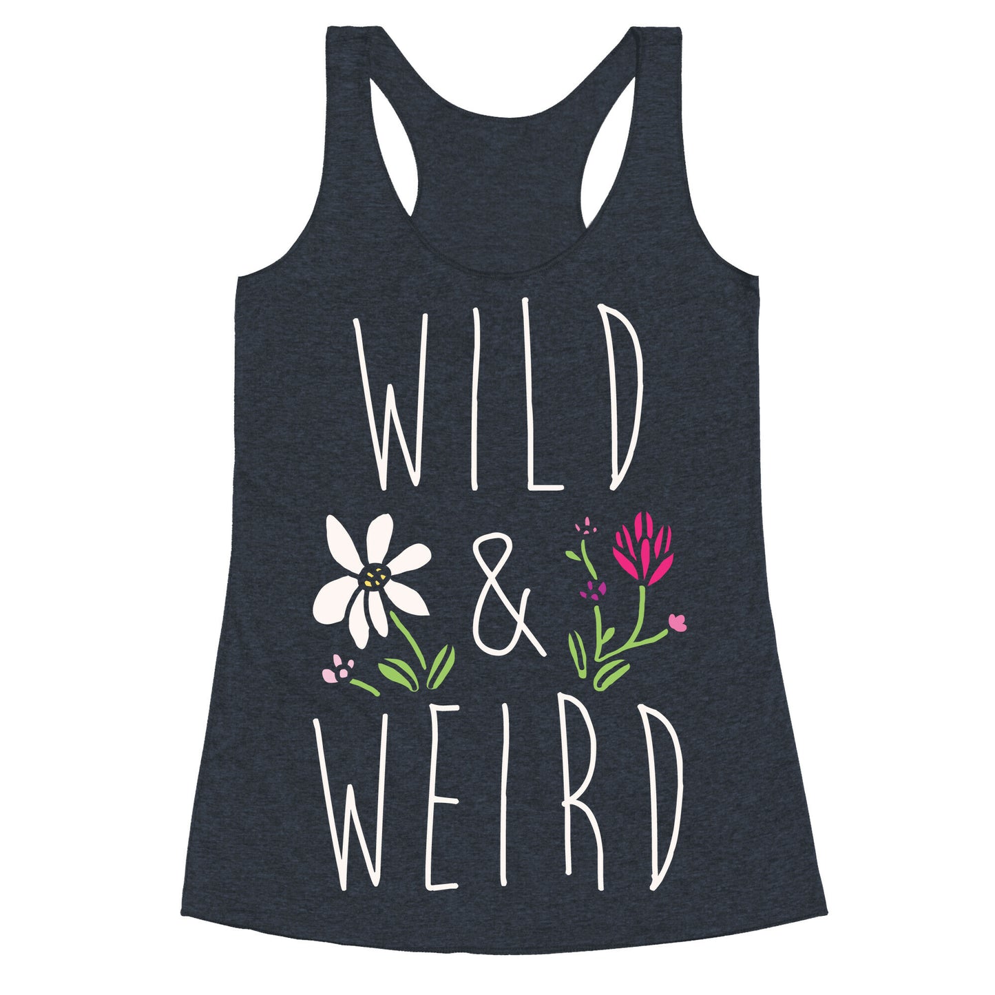 Wild & Weird White Print Racerback Tank