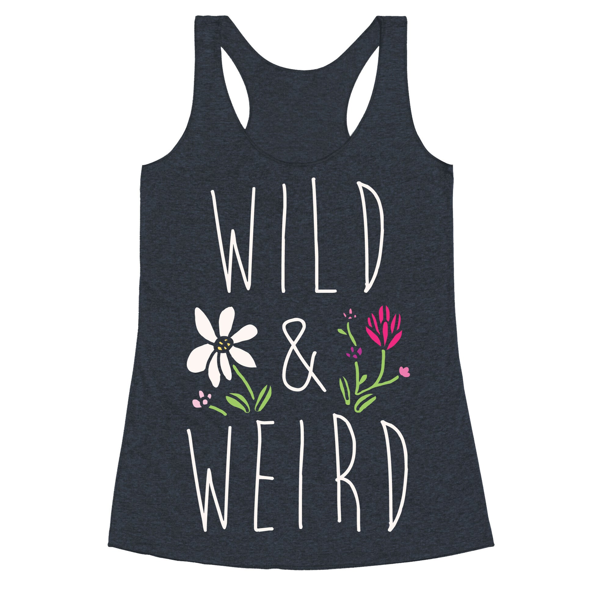 Wild & Weird White Print Racerback Tank