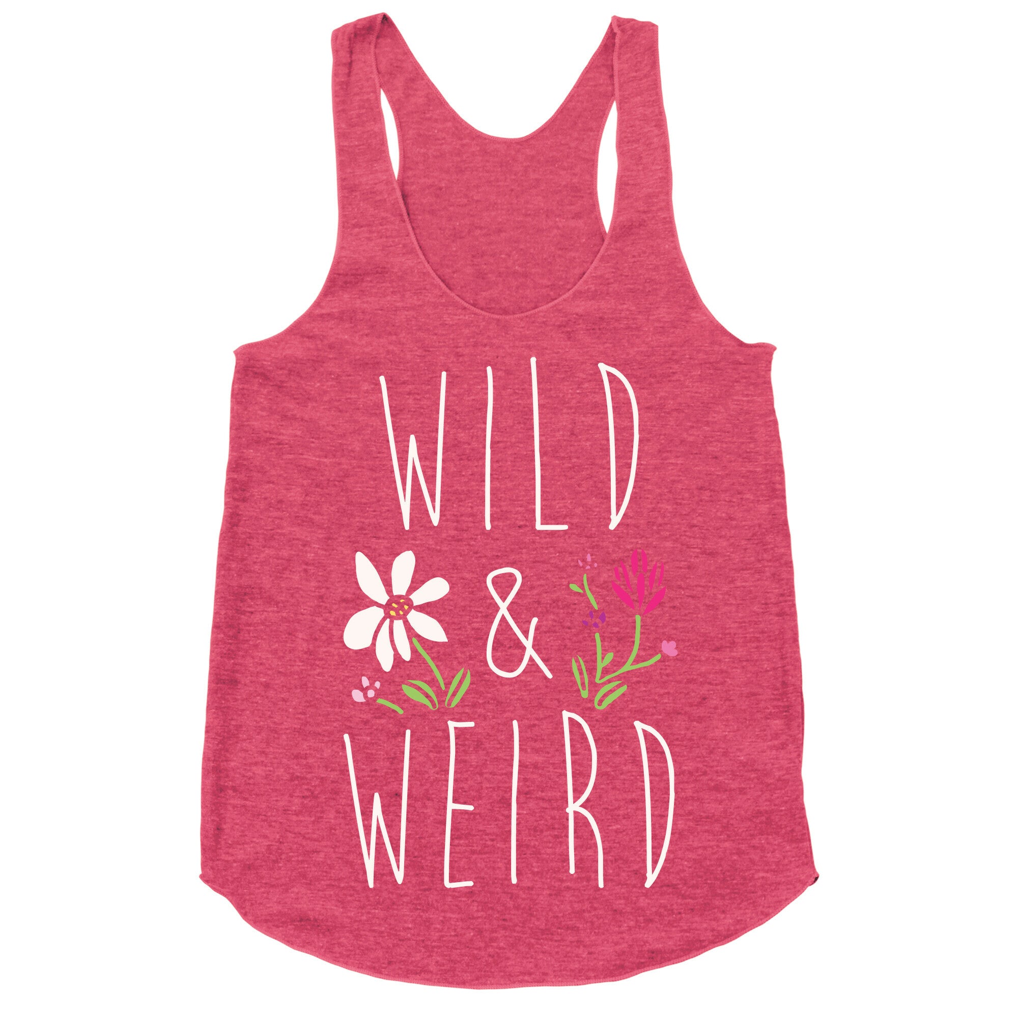 Wild & Weird White Print Racerback Tank