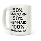50% Unicorn 50% Mermaid Coffee Mug