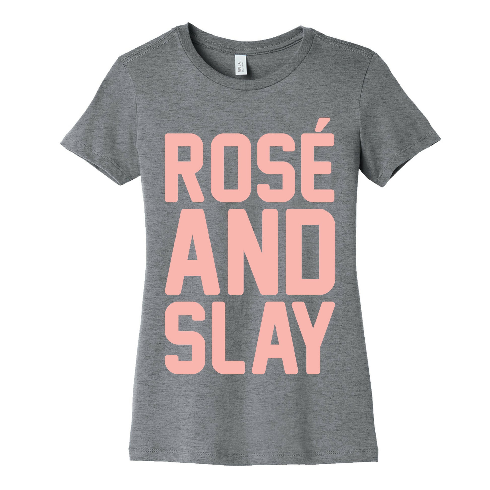 Rose' And Slay White Print Women's Cotton Tee