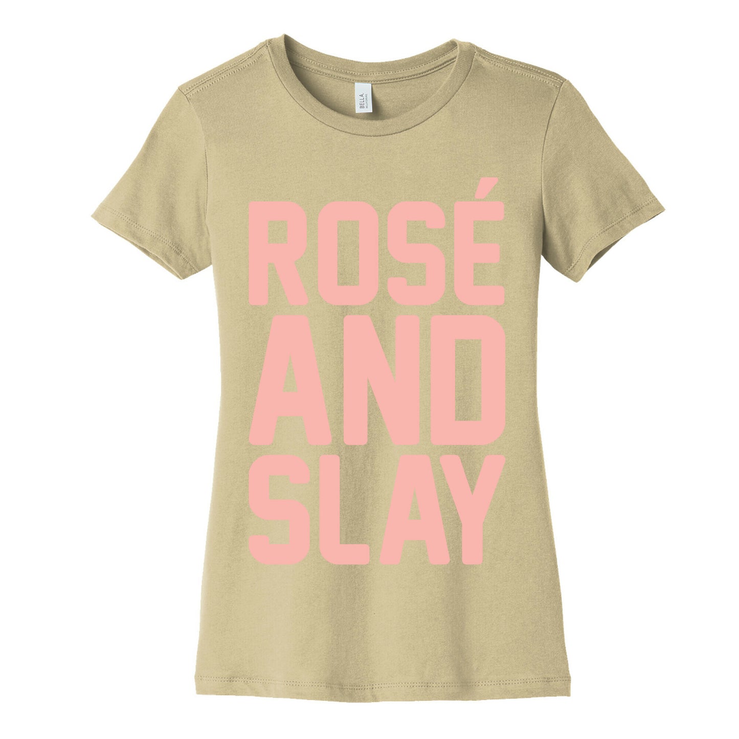 Rose' And Slay White Print Women's Cotton Tee