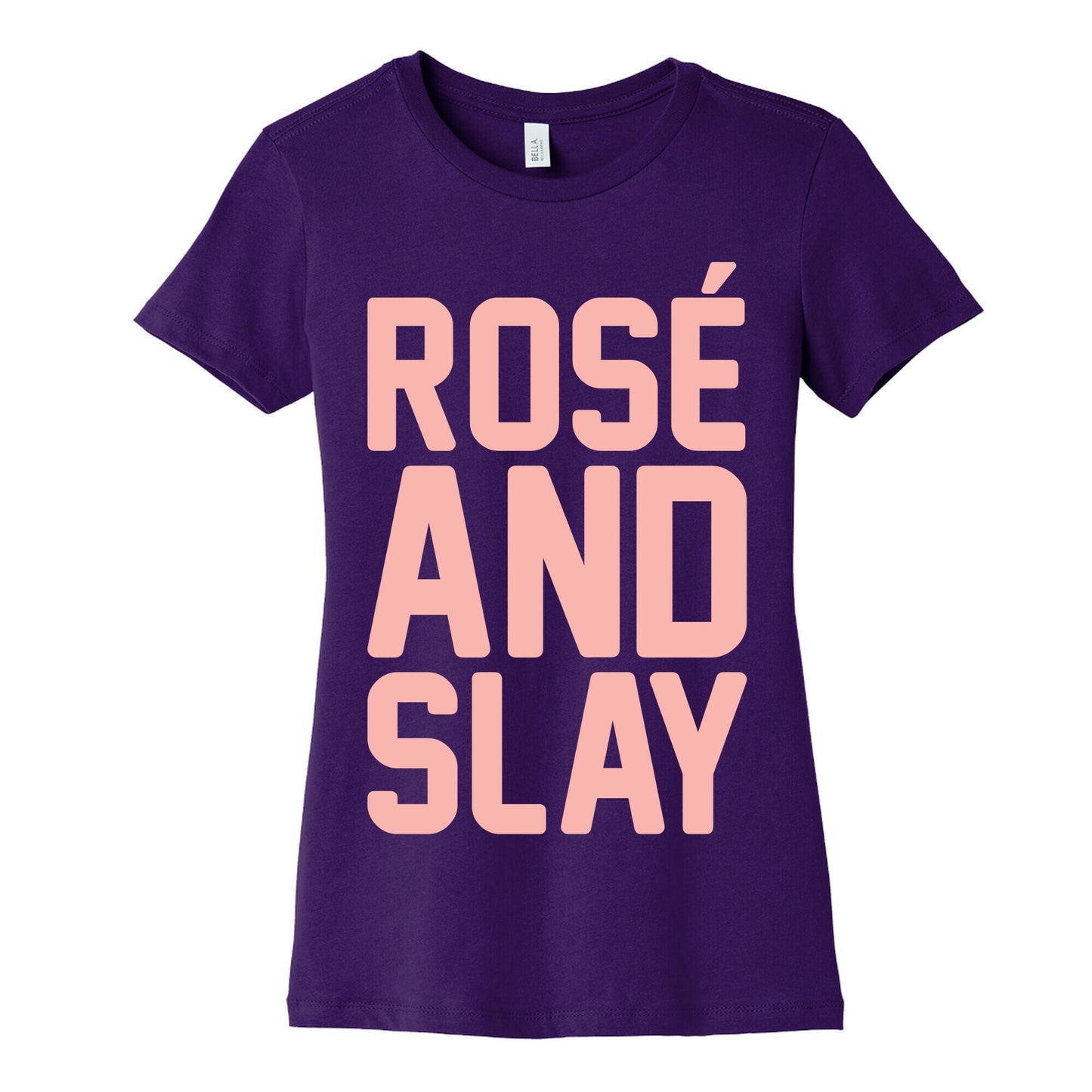 Rose' And Slay White Print Women's Cotton Tee