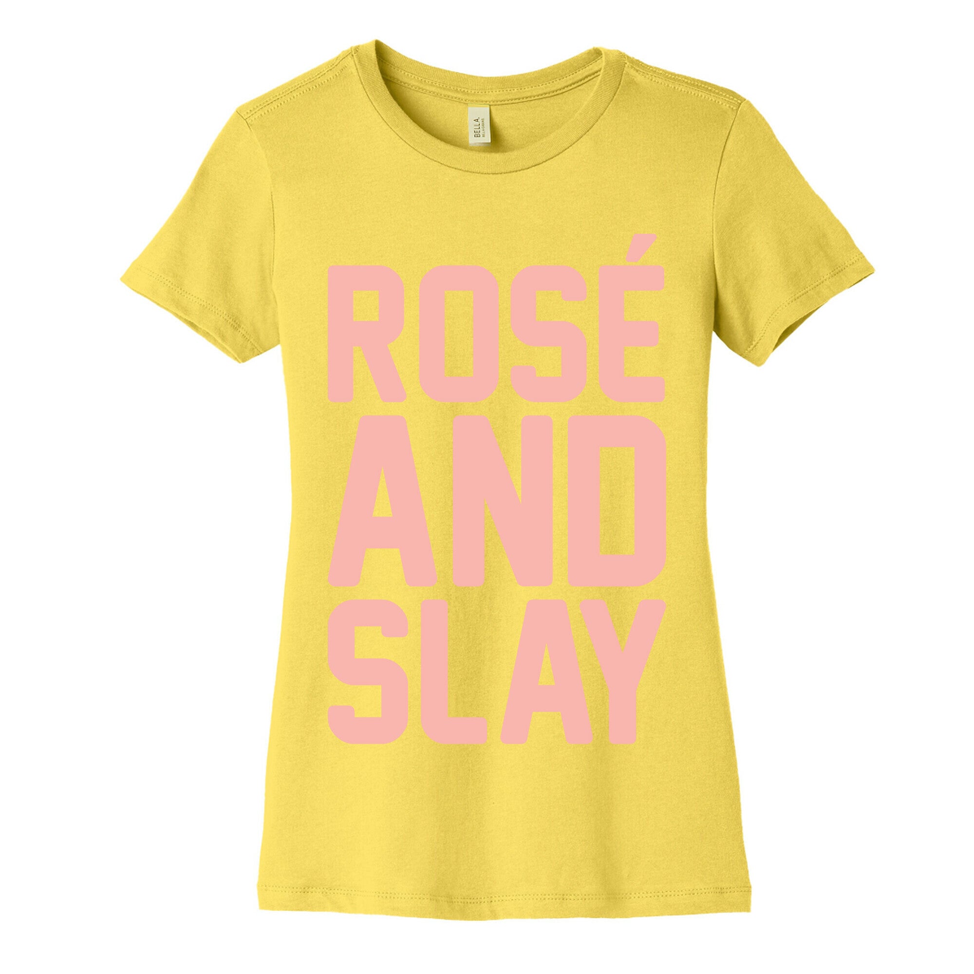 Rose' And Slay White Print Women's Cotton Tee