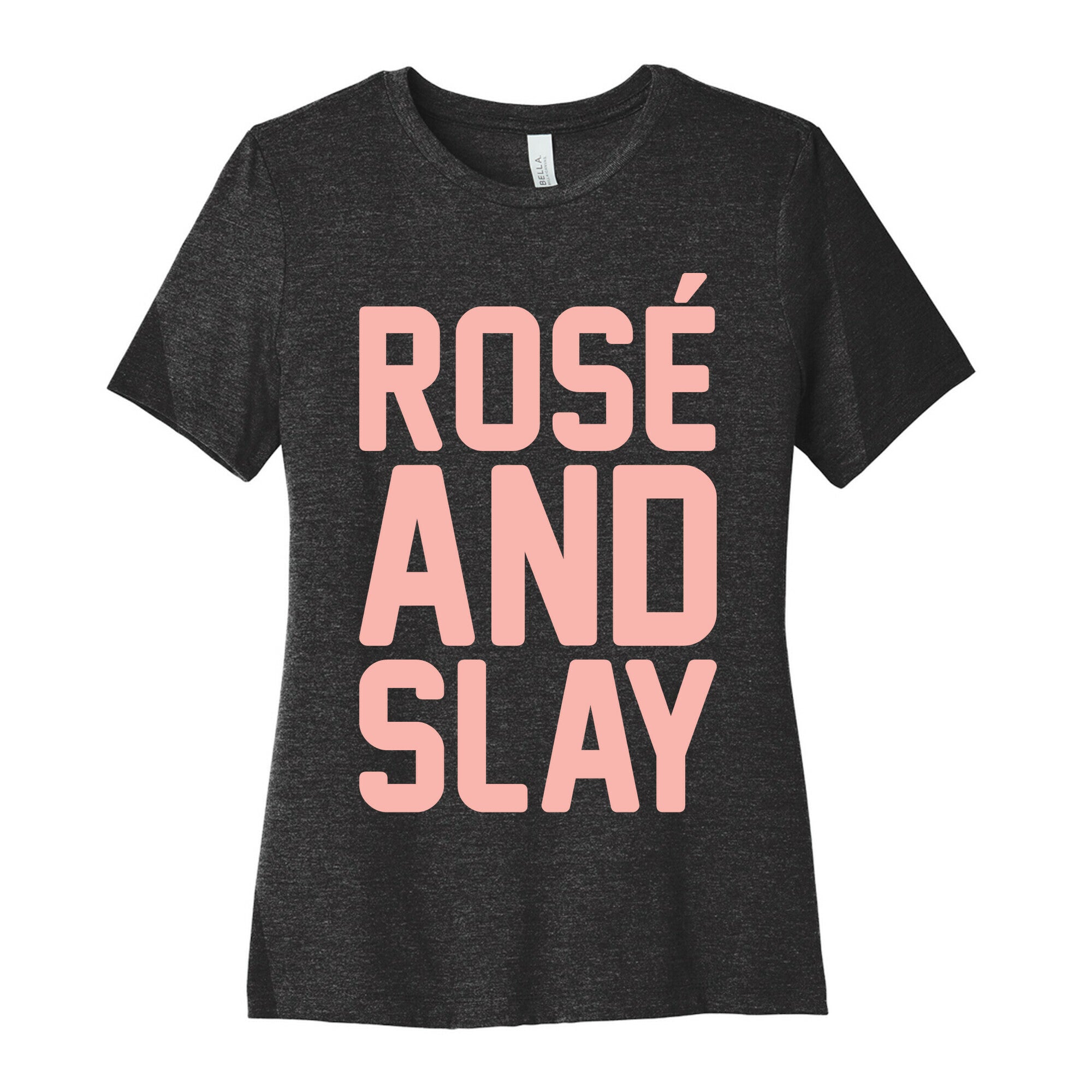 Rose' And Slay White Print Women's Cotton Tee