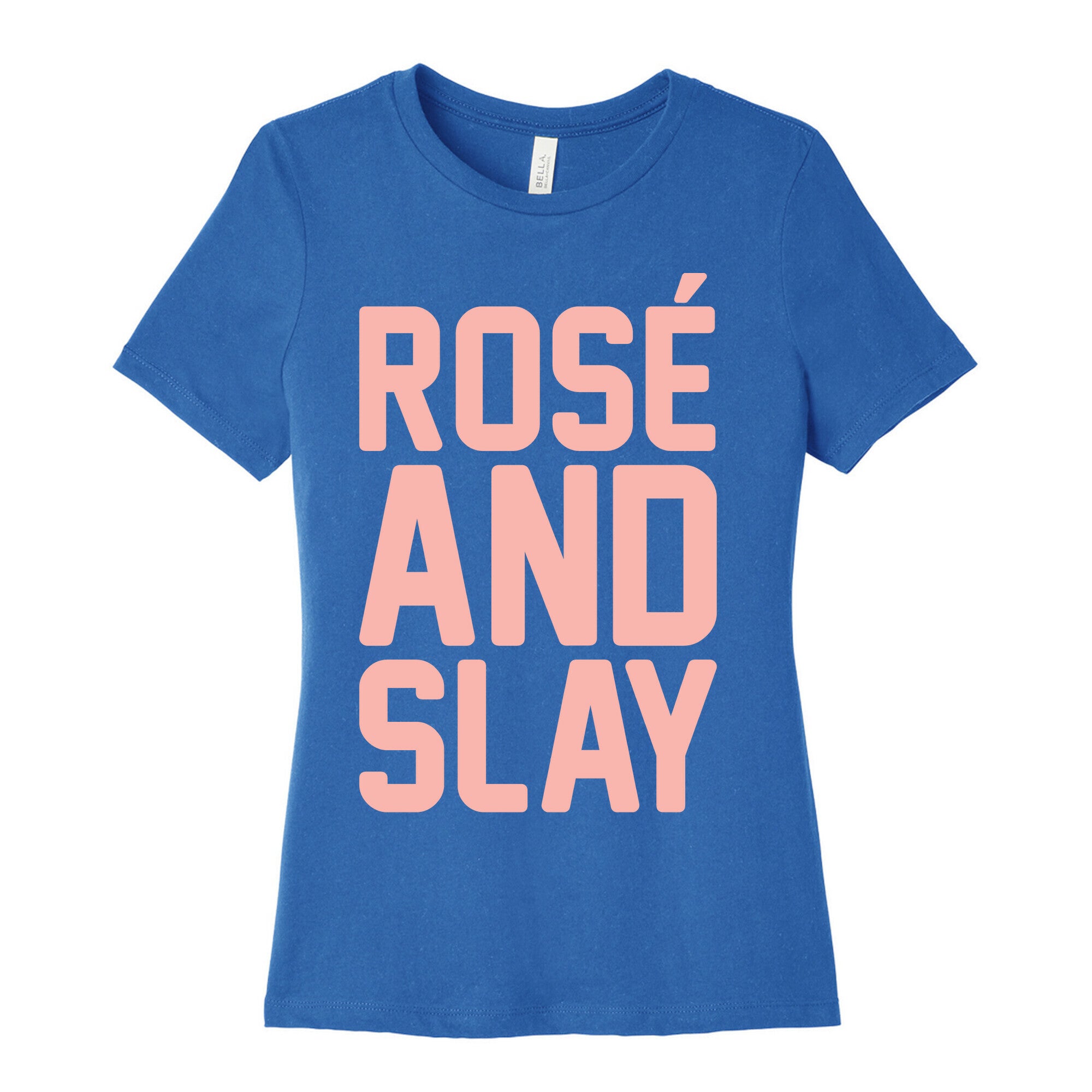Rose' And Slay White Print Women's Cotton Tee