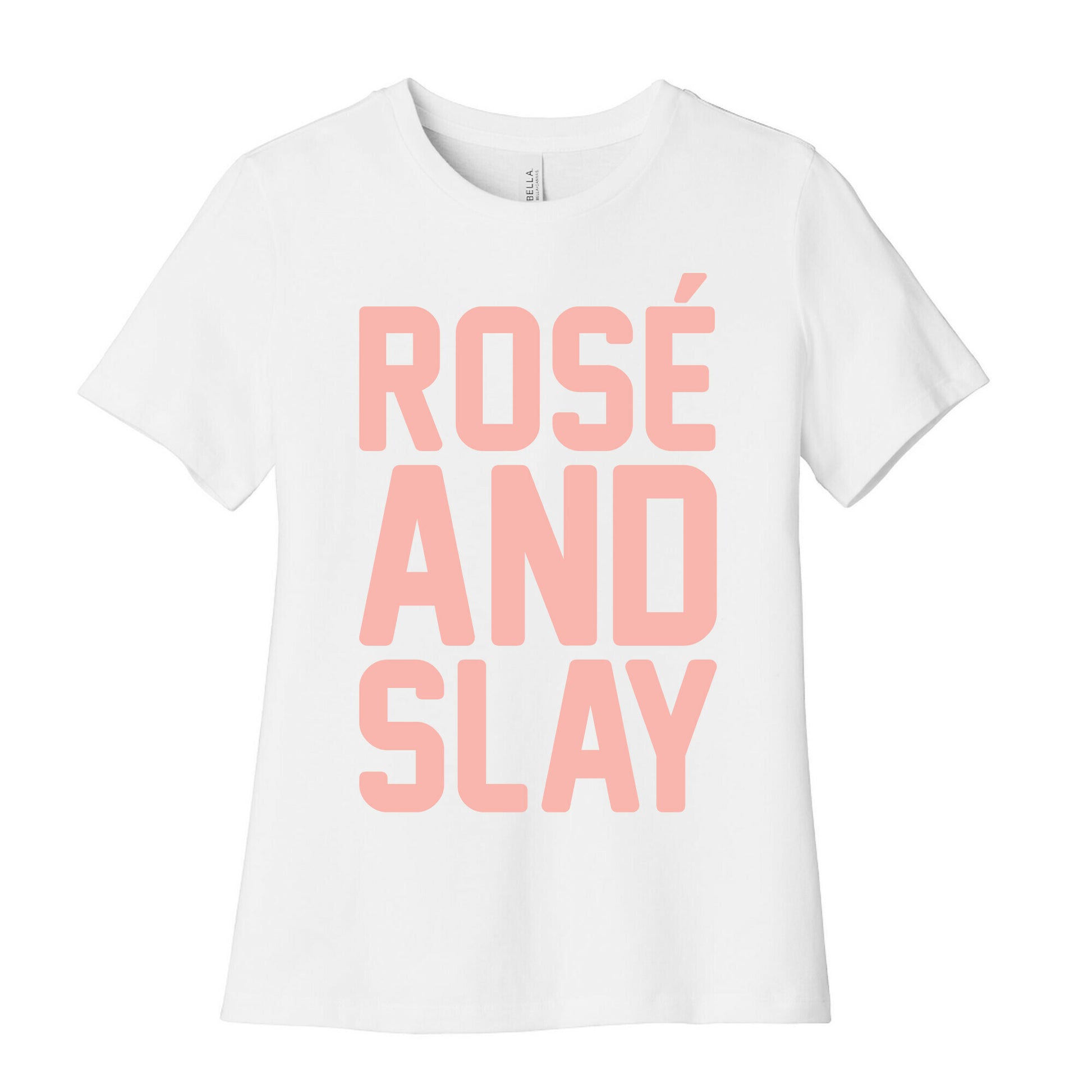Rose' And Slay White Print Women's Cotton Tee