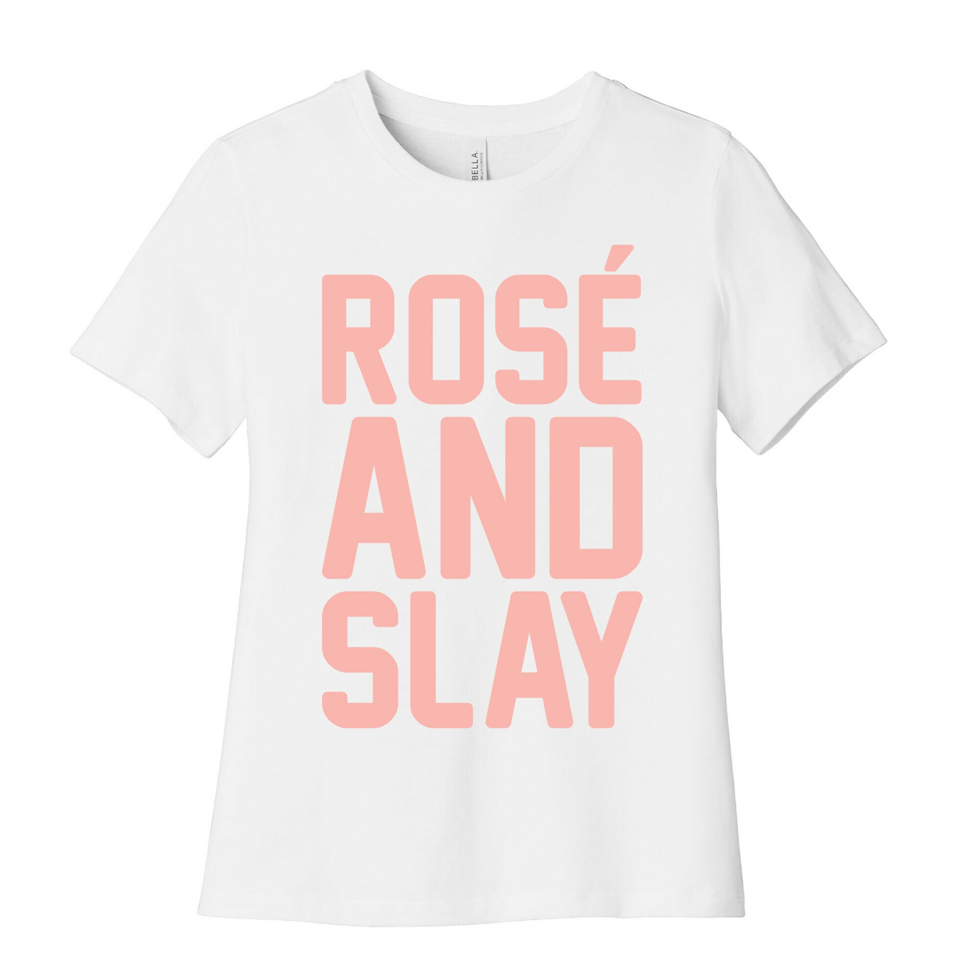 Rose' And Slay White Print Women's Cotton Tee