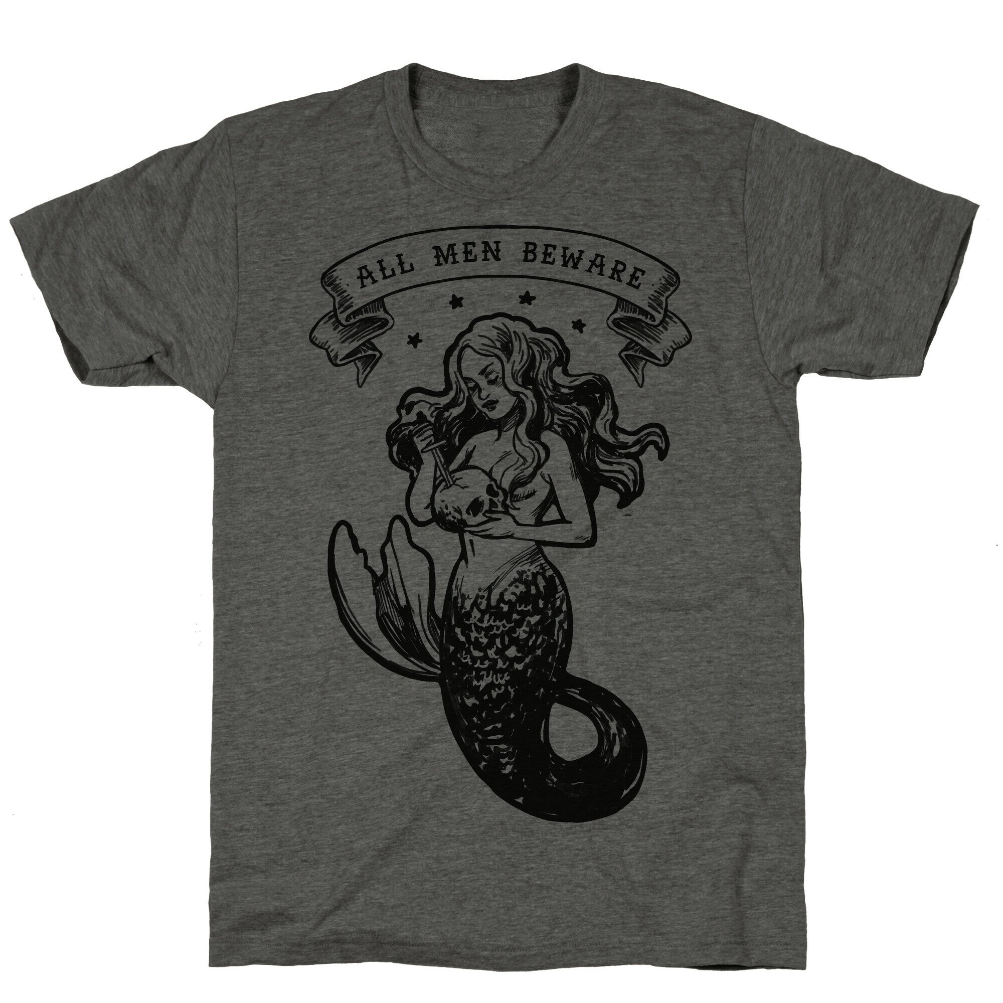 All Men Beware Vintage Mermaid Unisex Triblend Tee