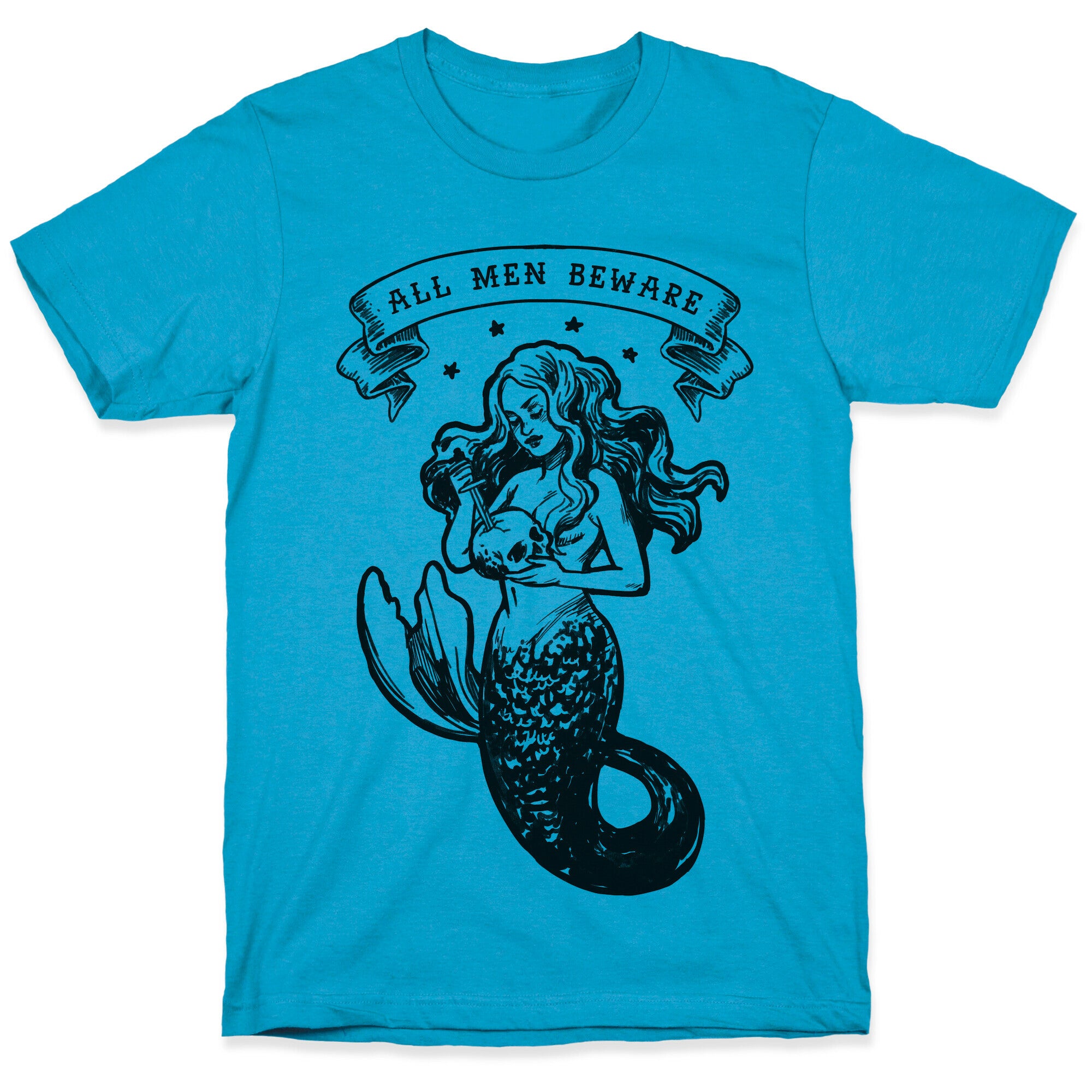 All Men Beware Vintage Mermaid Unisex Triblend Tee