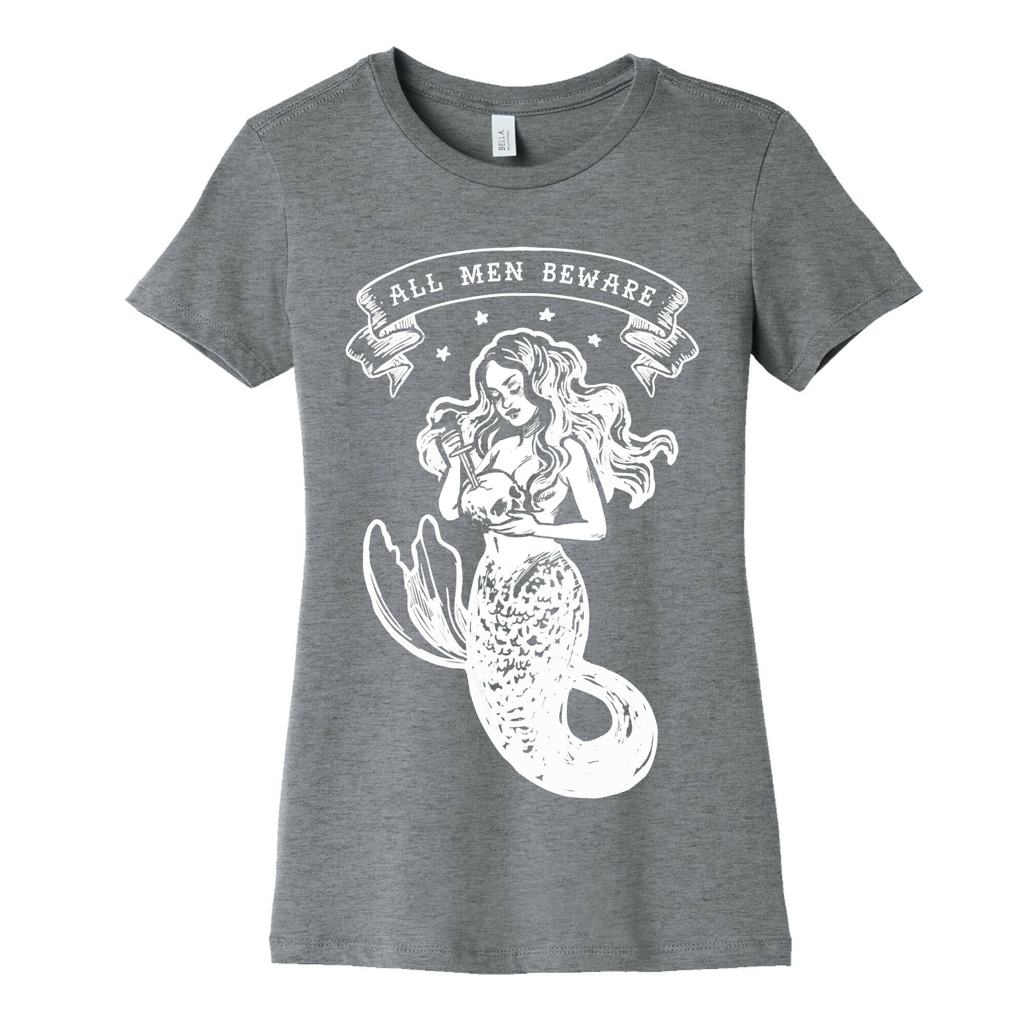 All Men Beware Vintage Mermaid Women's Cotton Tee