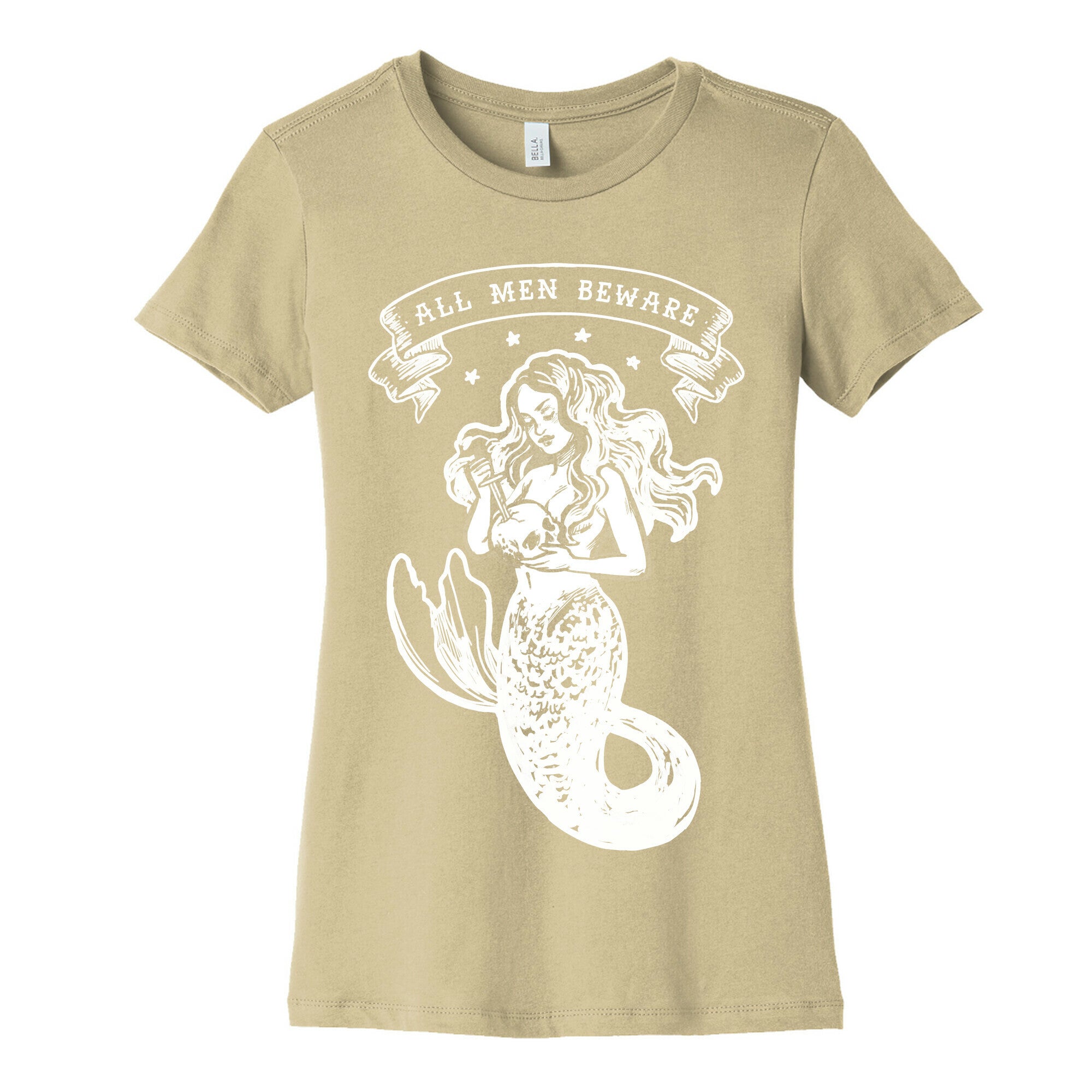 All Men Beware Vintage Mermaid Women's Cotton Tee