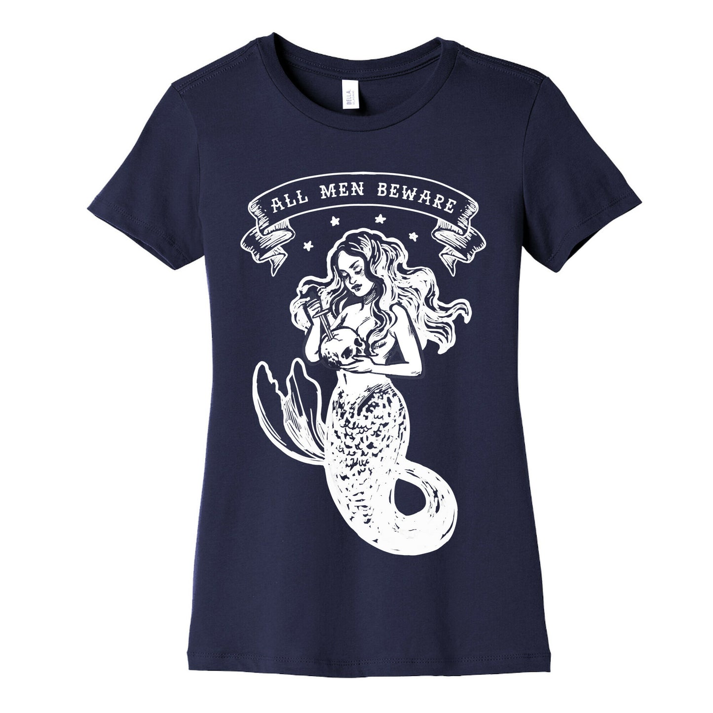 All Men Beware Vintage Mermaid Women's Cotton Tee