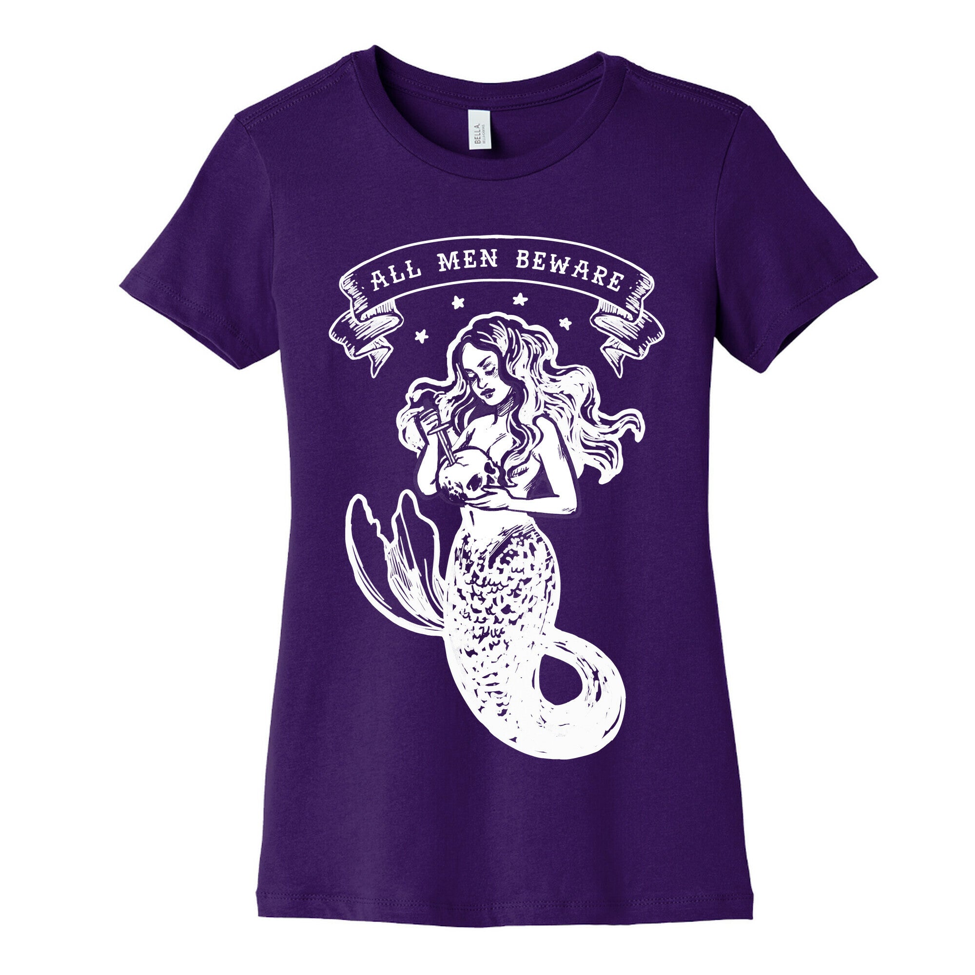 All Men Beware Vintage Mermaid Women's Cotton Tee